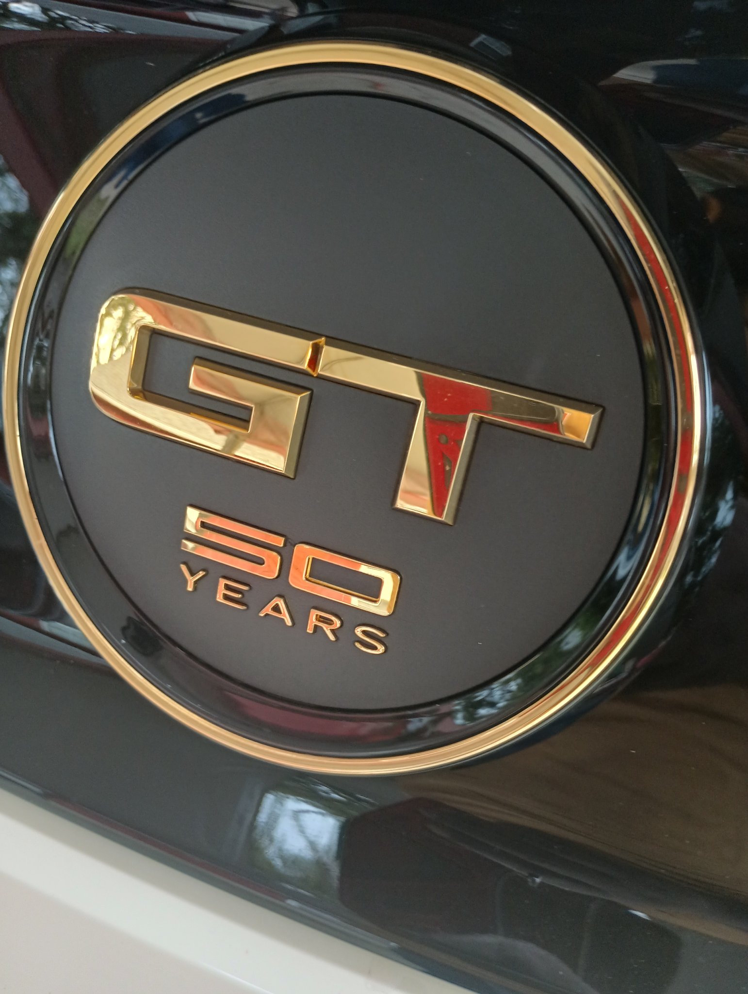 ChromeKarats gold plating work — Mustang GT 50 Years Gold Badge